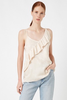 KOTON, Top cu volane, Crem KOTON, Top cu volane, Crem