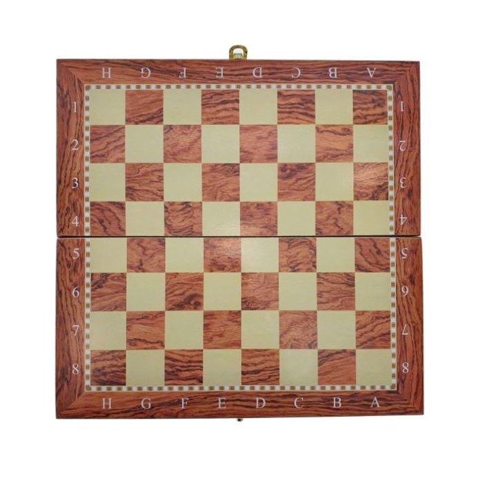 Joc 3 in 1 de sah, table si dame 30 cm DAR, Maro/Bej, 30 x 30 x 2 cm