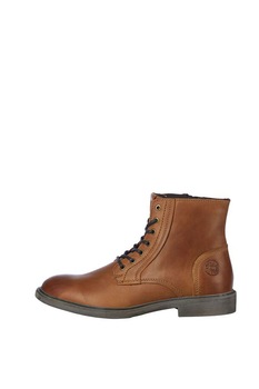 Jack&Jones, Ghete de piele cu aspect patinat, Maro caramel, 44 Jack&Jones, Ghete de piele cu aspect patinat, Maro caramel, 44
