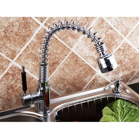 Baterie bucatarie Pull Out ,cap 2 functii Gromix Black Cleanmann