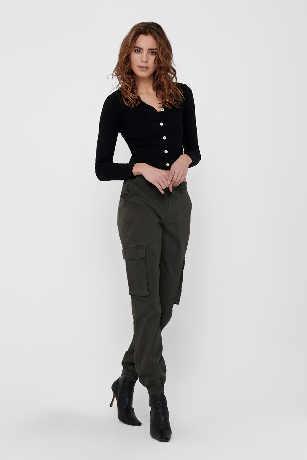 Only, Set de top si cardigan - 2 piese, Negru