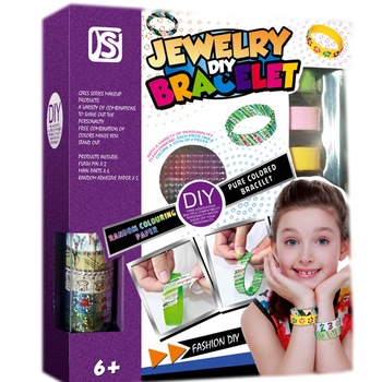 Set de creat Bratari, Desene deosebite, contine 6 bratari colorate si accesorii Set de creat Bratari, Desene deosebite, contine 6 bratari colorate si accesorii