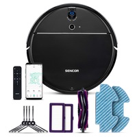 Aspirator robot Sencor SRV 8550BK, Timp de functionare 120 minute, 475 ml, Negru/Albastru