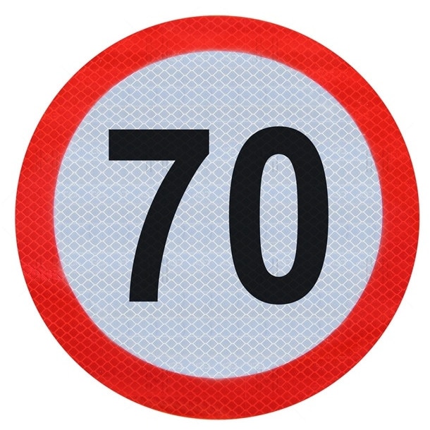 Autocolant limita viteza 70 KM reflectorizant CLASA I D-200MM, MVM