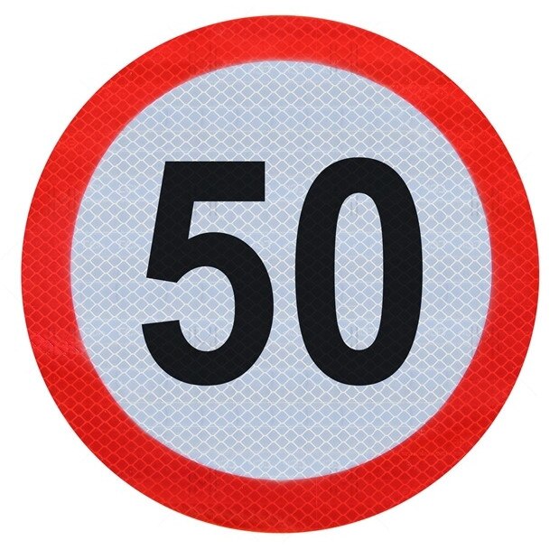 Autocolant limita viteza 50KM reflectorizant CLASA I D-200MM, MVM