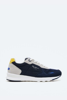 Pepe Jeans London, Pantofi sport cu insertii din plasa Pepe Jeans London, Pantofi sport cu insertii din plasa