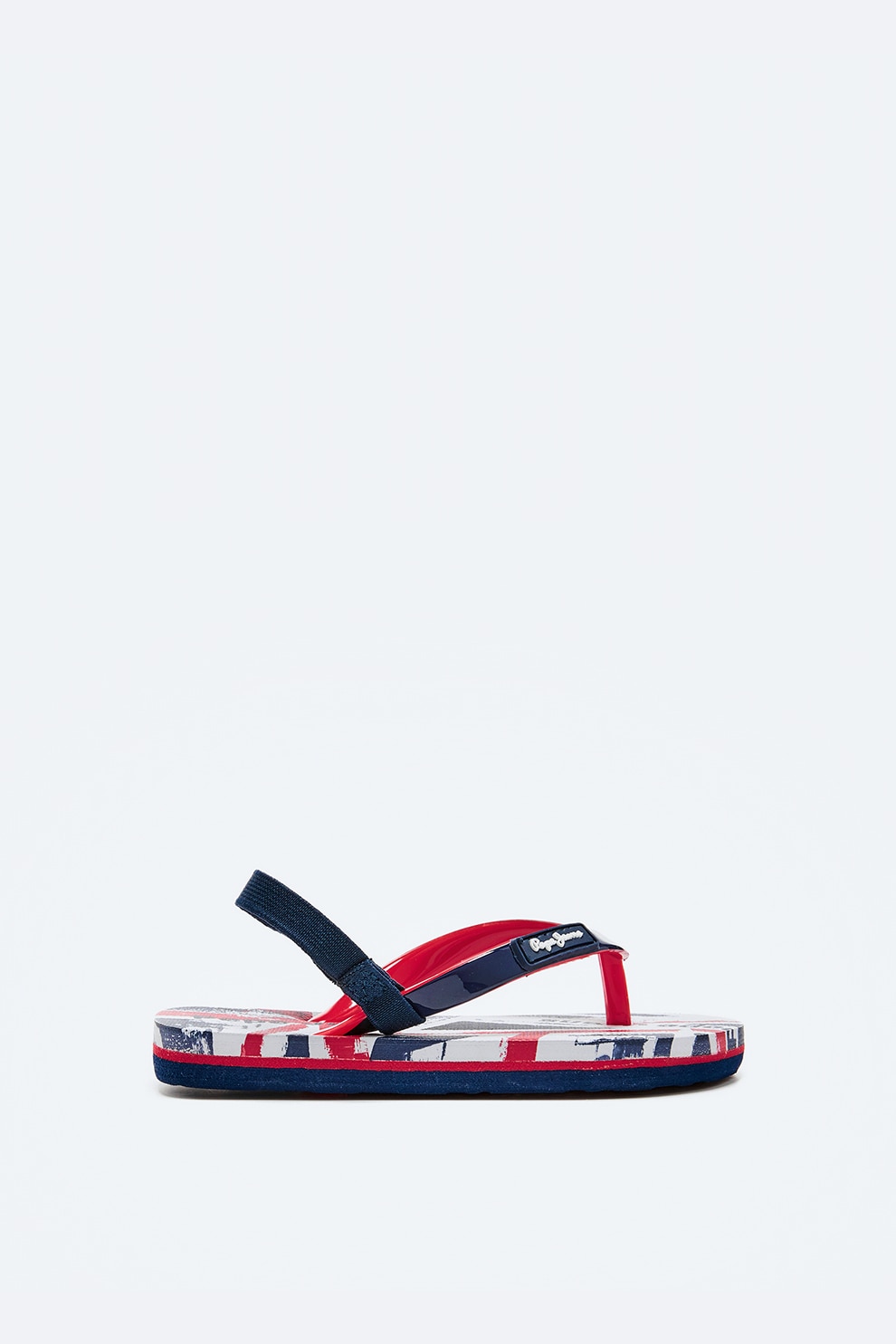 Pepe Jeans London, Sandale cu bareta slingback si steag UK