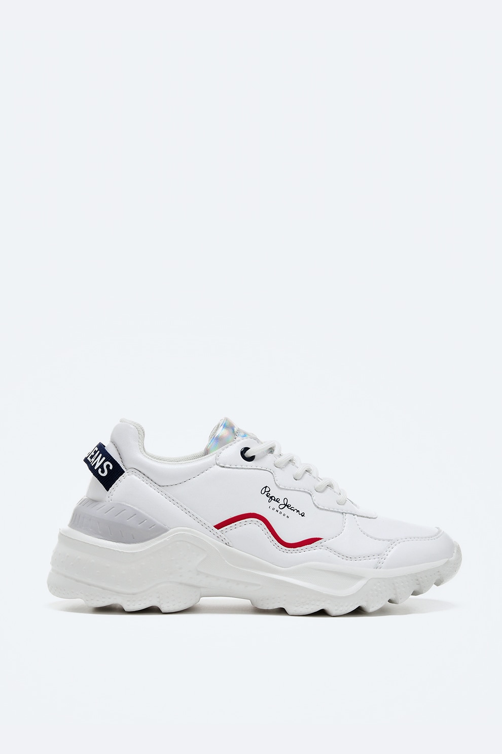 Pepe Jeans London, Pantofi sport din piele ecologica cu talpa masiva