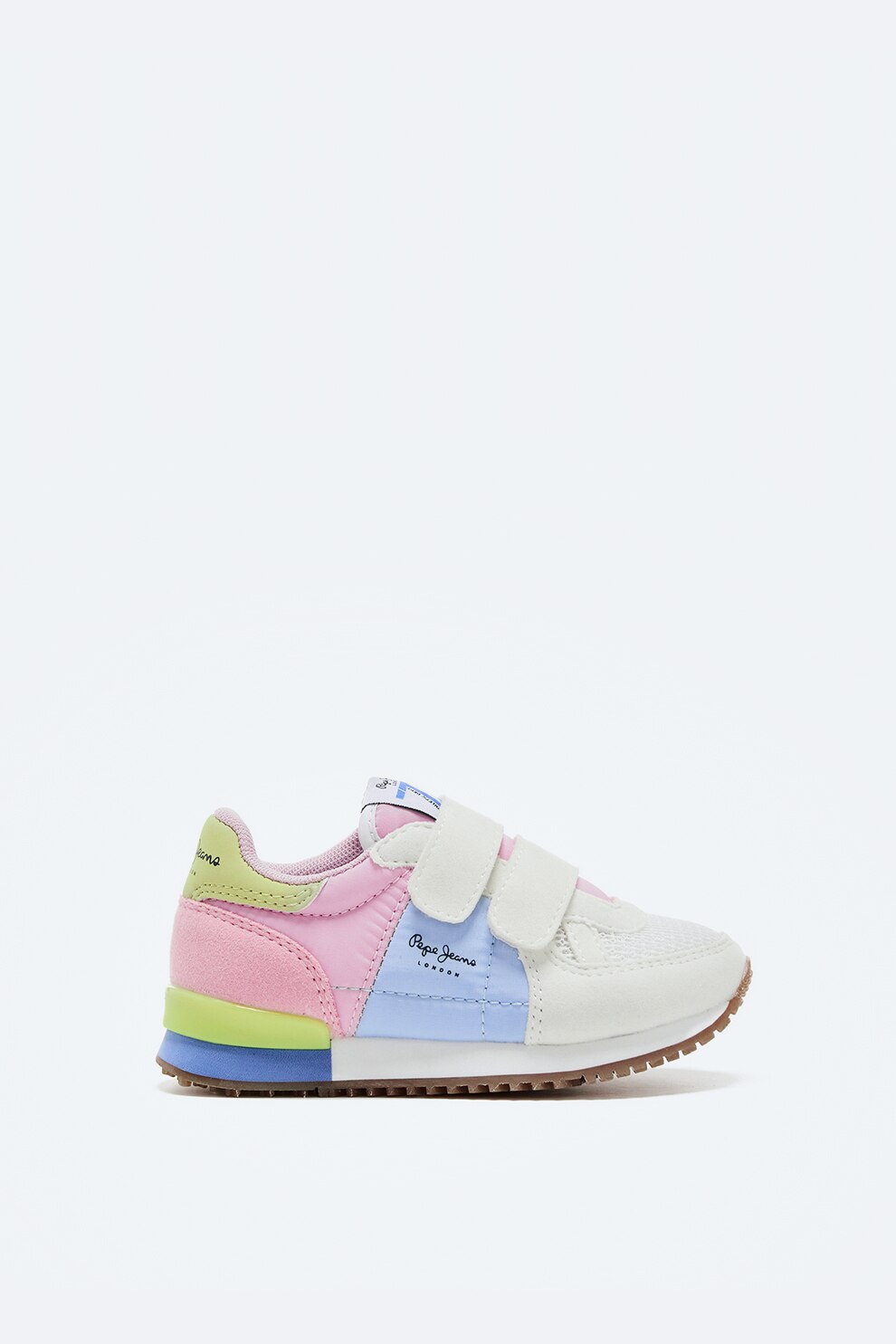 Pepe Jeans London, Pantofi sport cu inchidere velcro si detalii matlasate