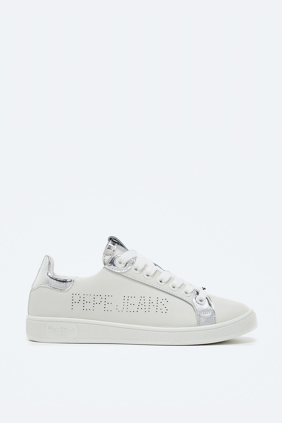Pepe Jeans London, Pantofi sport din piele cu logo cu perforatii