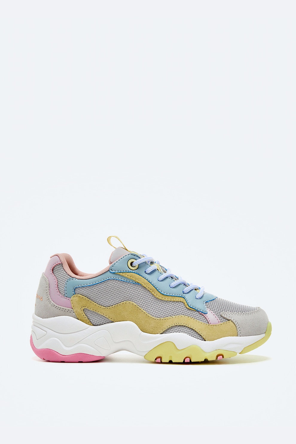 Pepe Jeans London, Pantofi sport cu model colorblock si insertii din piele intoarsa