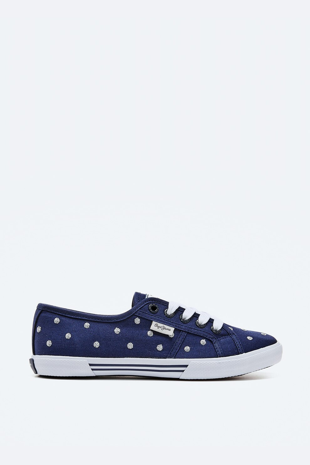 Pepe Jeans London, Tenisi cu aspect de denim si buline brodate