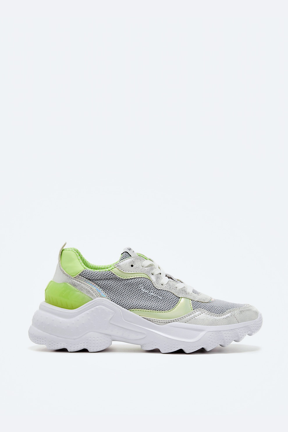 Pepe Jeans London, Pantofi sport din plasa cu garnituri din piele ecologica