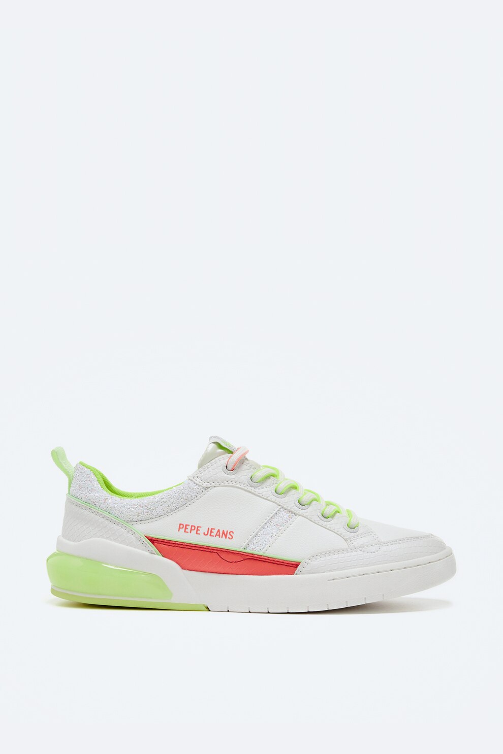 Pepe Jeans London, Pantofi sport cu model colorblock si garnituri texturate
