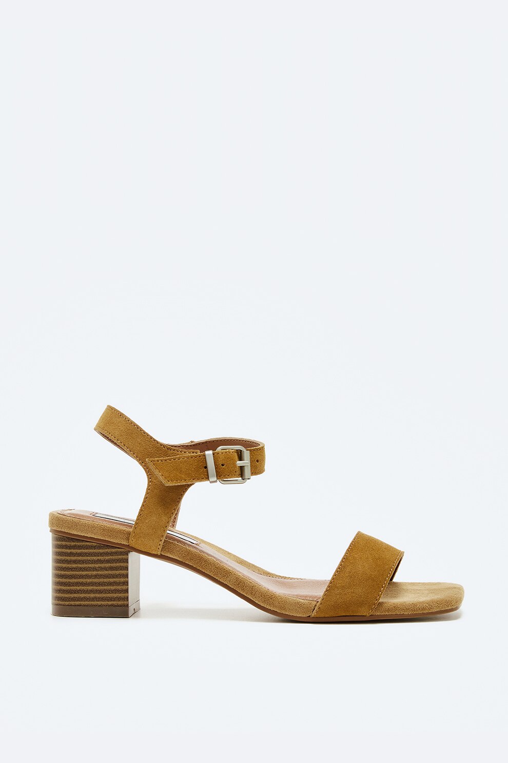 Pepe Jeans London, Sandale din piele intoarsa cu toc masiv