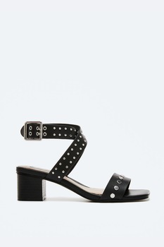 Pepe Jeans London, Sandale din piele ecologica cu aplicatii cu nituri Pepe Jeans London, Sandale din piele ecologica cu aplicatii cu nituri