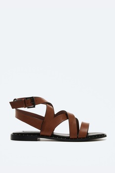 Pepe Jeans London, Sandale de piele ecologica cu barete multiple Pepe Jeans London, Sandale de piele ecologica cu barete multiple