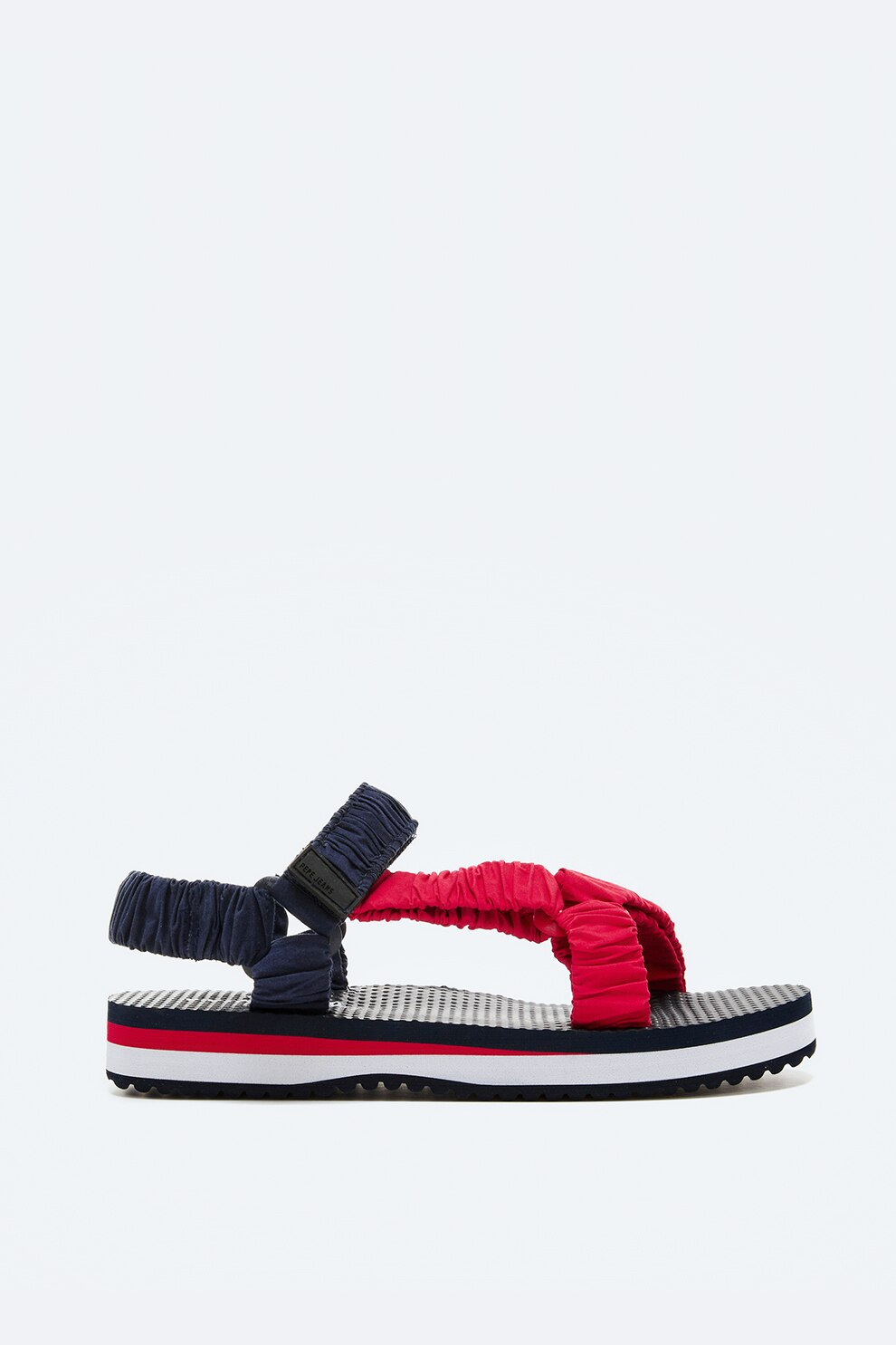Pepe Jeans London, Sandale cu inchidere velcro si aspect contrastant