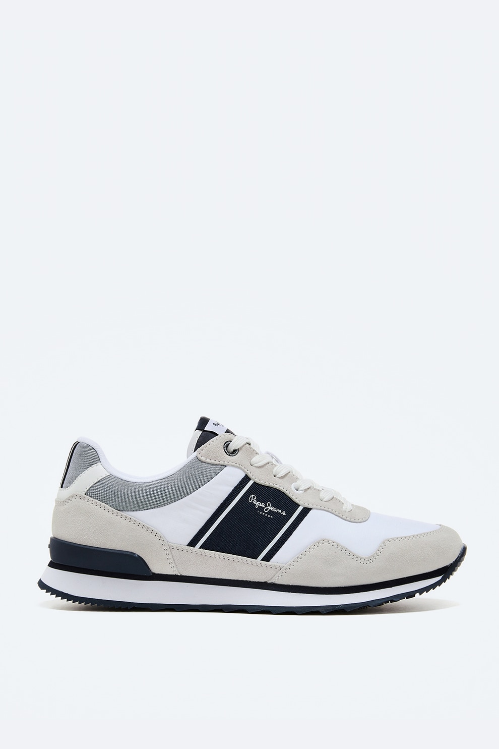 Pepe Jeans London, Pantofi sport din material textil si piele intoarsa