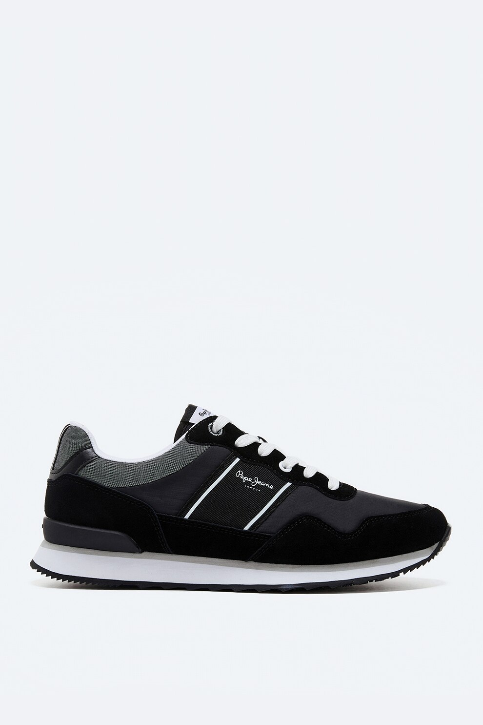 Pepe Jeans London, Pantofi sport din material textil si piele intoarsa