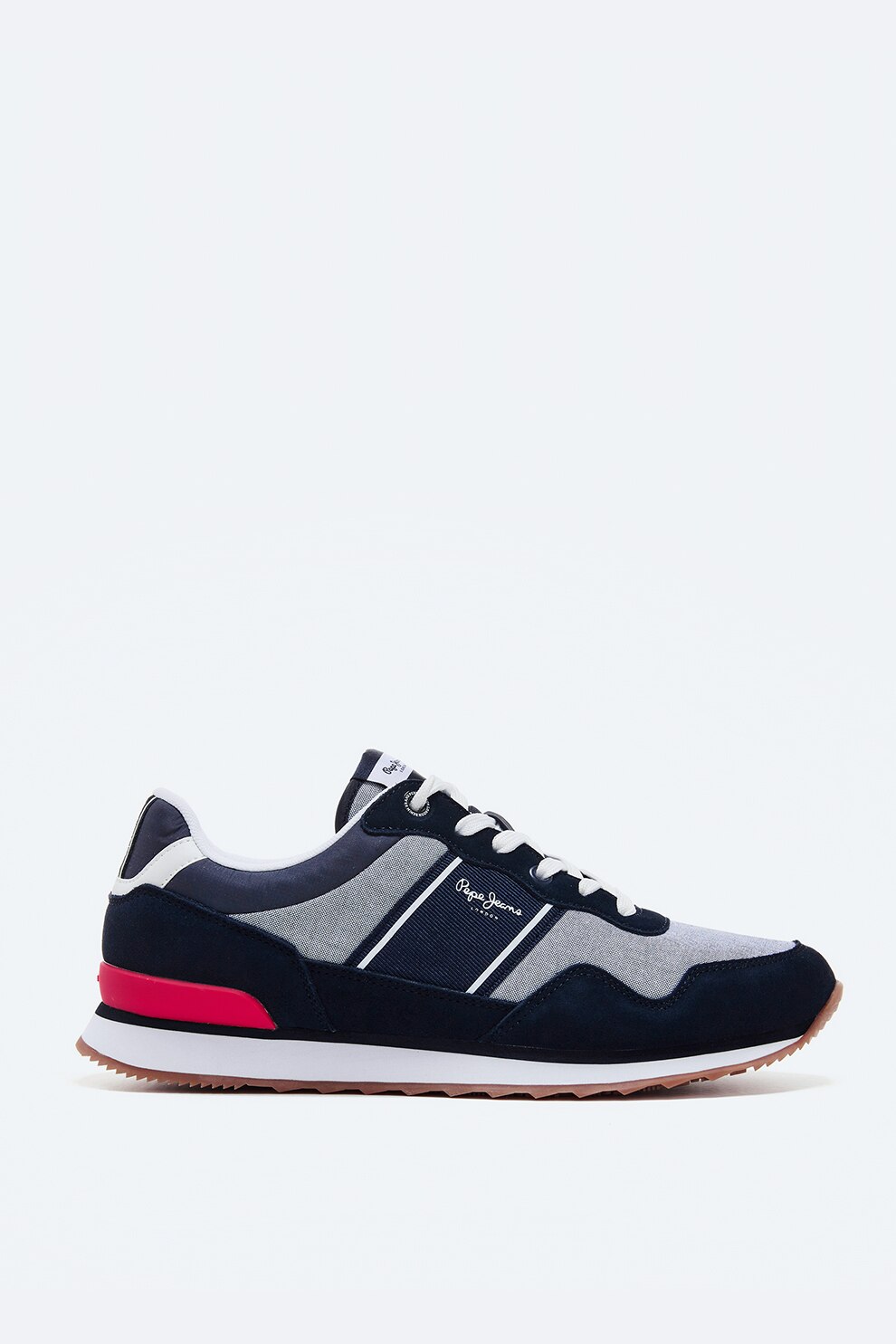 Pepe Jeans London, Pantofi sport din material textil si piele intoarsa