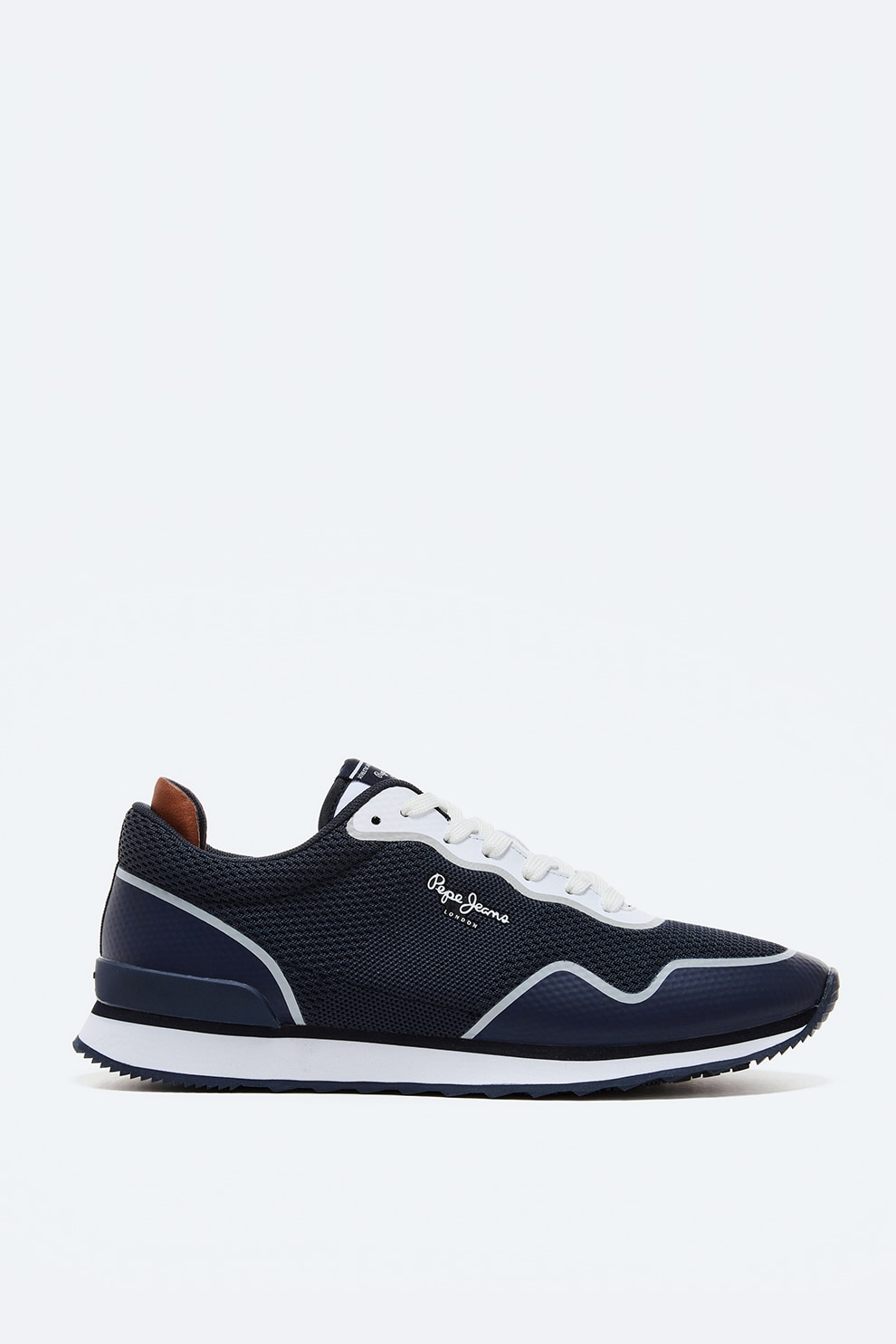 Pepe Jeans London, Pantofi sport din plasa tricotata si material sintetic