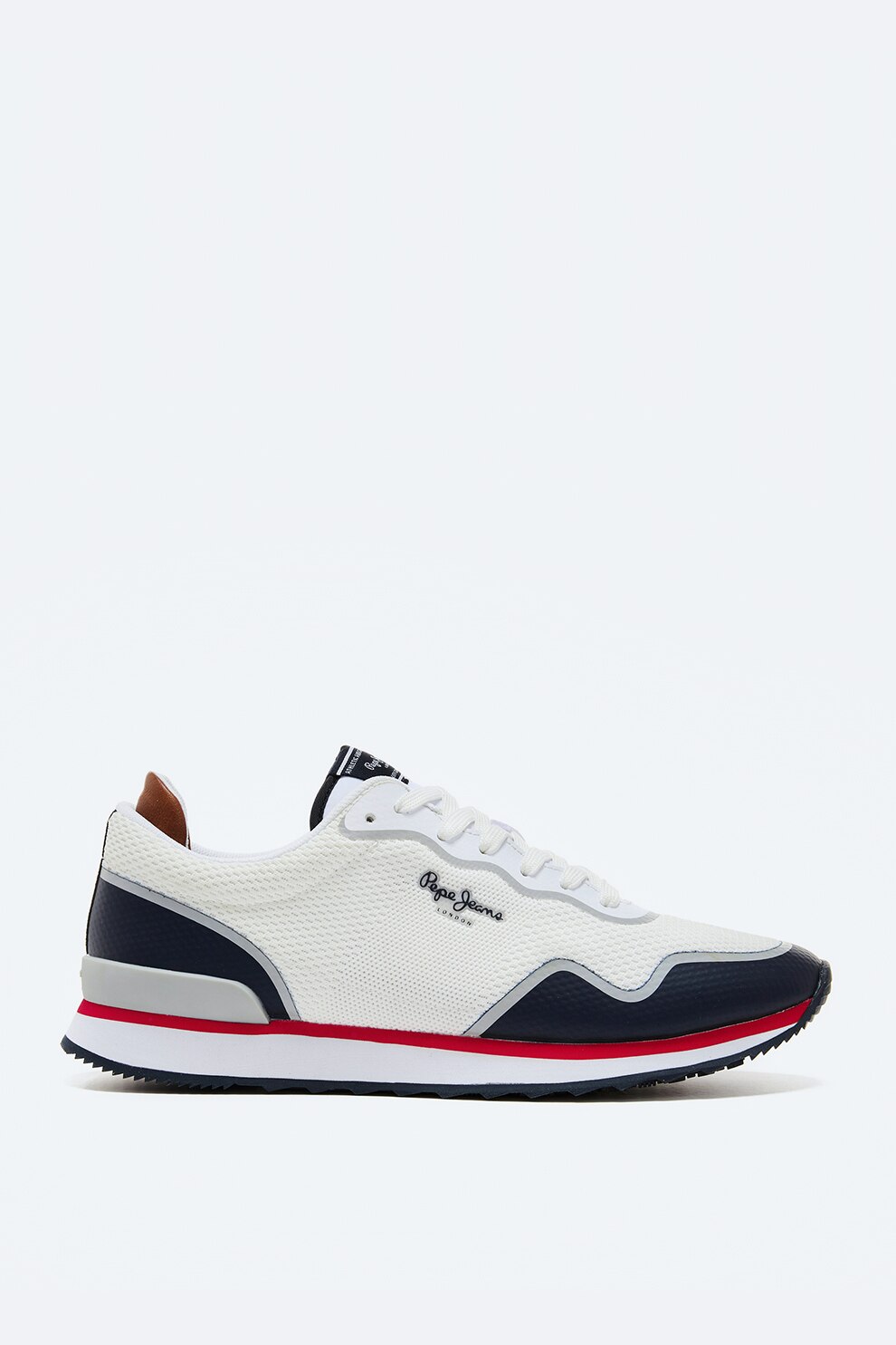 Pepe Jeans London, Pantofi sport din plasa tricotata si material sintetic
