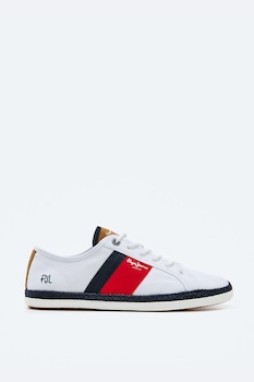 Pepe Jeans London, Tenisi tip espadrile cu insertie din piele intoarsa Pepe Jeans London, Tenisi tip espadrile cu insertie din piele intoarsa