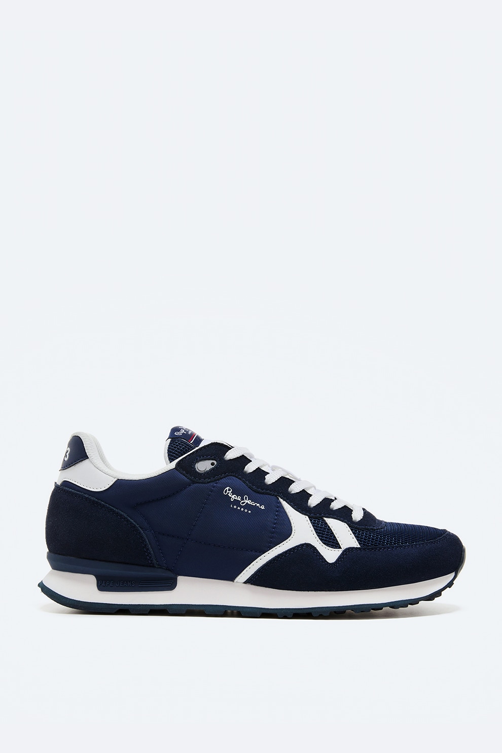Pepe Jeans London, Pantofi sport din material textil cu garnituri din piele intoarsa