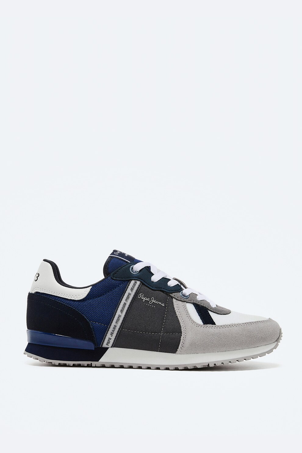 Pepe Jeans London, Pantofi sport de piele intoarsa cu garnituri din material textil