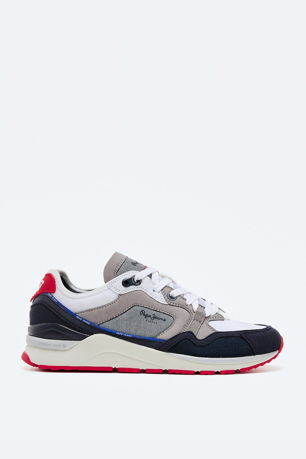 Pepe Jeans London, Pantofi sport de piele intoarsa ecologica si material textil