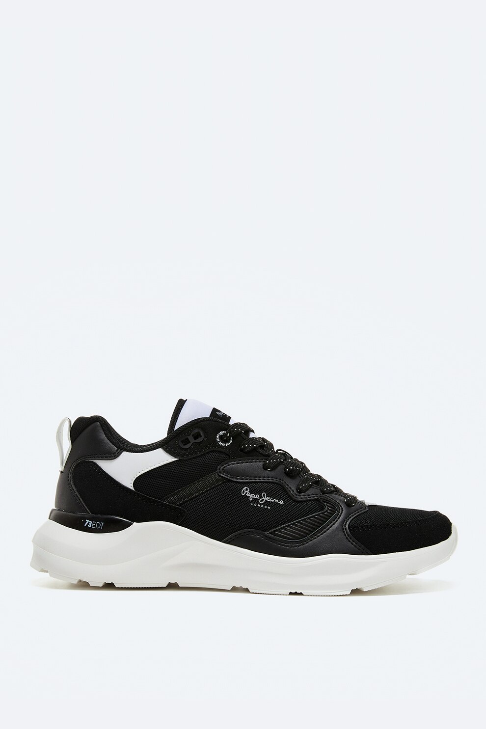 Pepe Jeans London, Pantofi sport de piele intoarsa ecologica si material textil