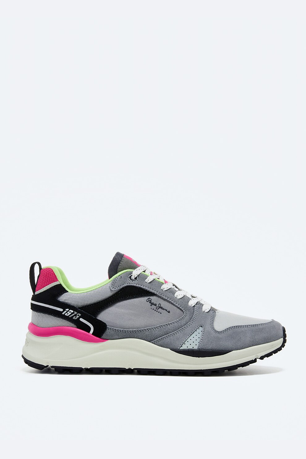 Pepe Jeans London, Pantofi sport de piele intoarsa cu insertii de plasa