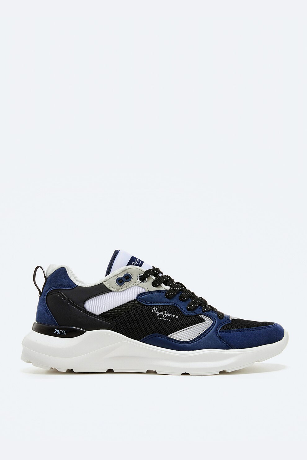 Pepe Jeans London, Pantofi sport de piele ecologica cu insertii de plasa