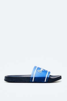 Pepe Jeans London, Papuci cu logo in relief Pepe Jeans London, Papuci cu logo in relief