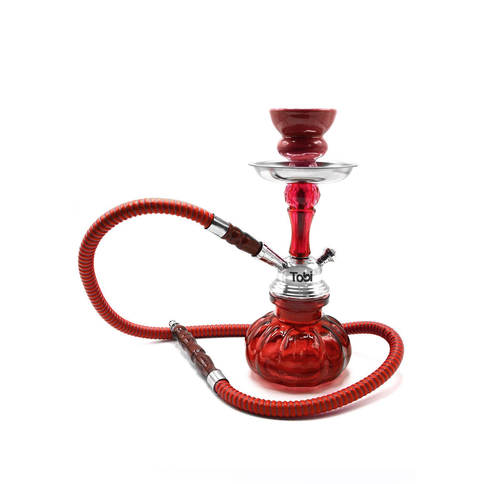 Narghilea Tobi, Hamata, 1 furtun, Rosu, 25 cm