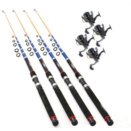 Set 4Karp 4 lansete telescopice 3.6m si 4 mulinete YC 50