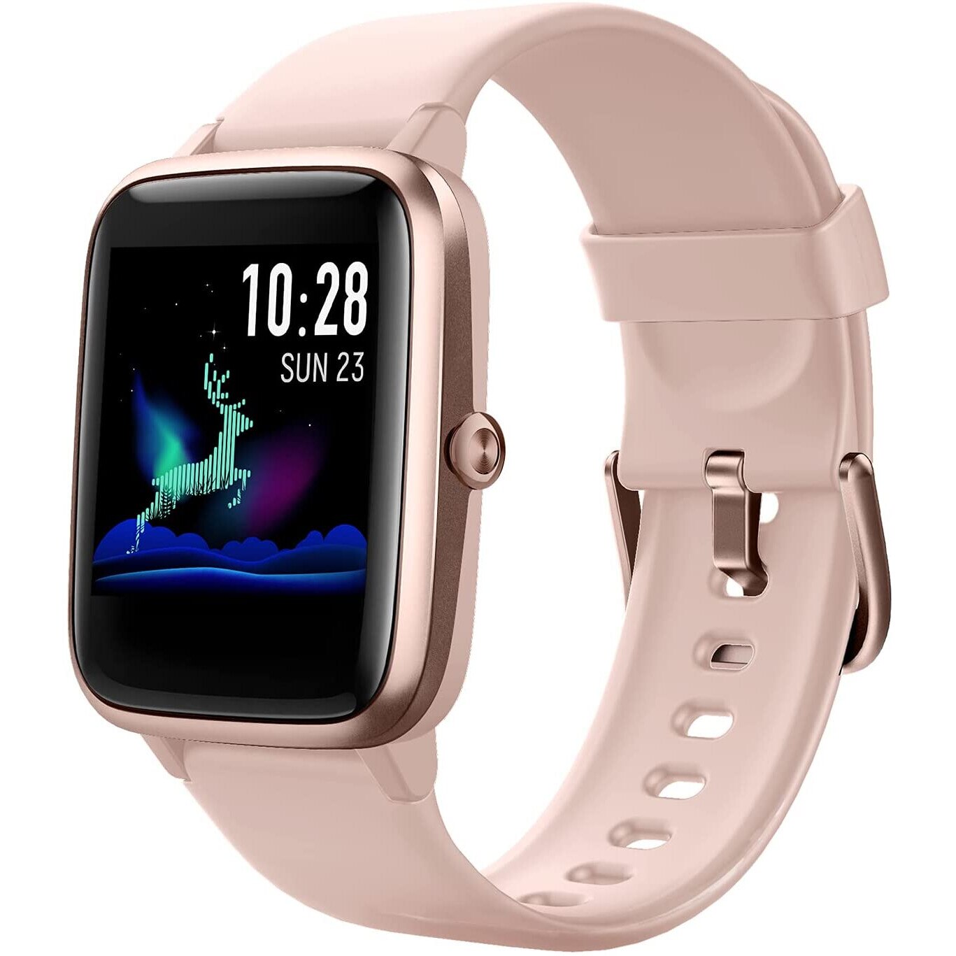 Ceas SmartWatch si Bratara Fitness 2 in 1 SmartVibe™ 2.0L, NOTIFICARI Apeluri/Mesaje/Facebook, Touchscreen, Monitorizare Ritm Cardiac si Somn, Pedometru, Music Player, Moduri Multi-Sport, Pink