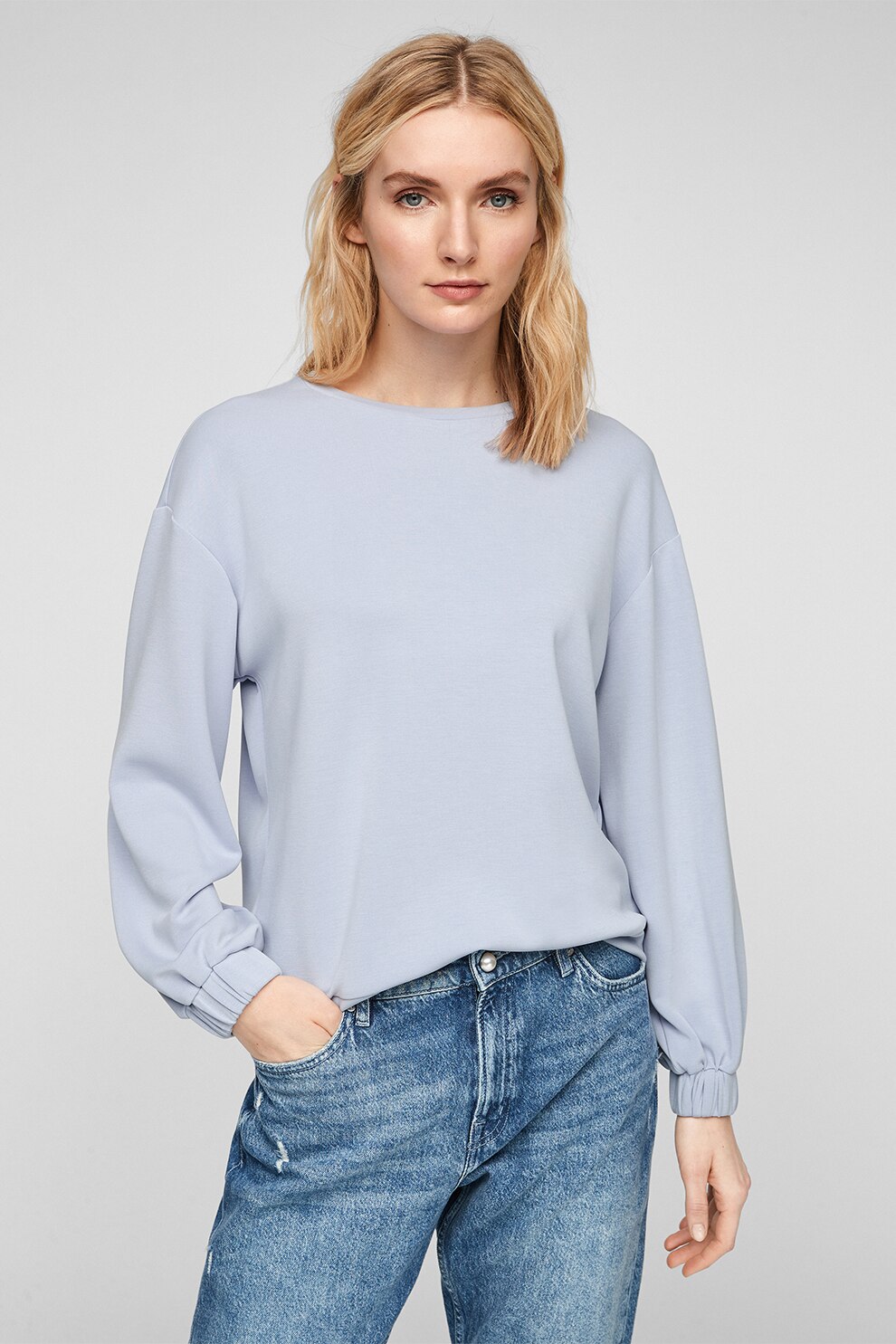 s.Oliver, Bluza sport din amestec de modal, Albastru prafuit