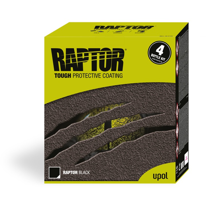 U-POL Raptor Rakfelületvédő bevonat fekete 3,8L szett