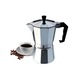 Espressor Aluminiu pentru 6 Cesti, Argintiu/Negru, Cafetiera Moka