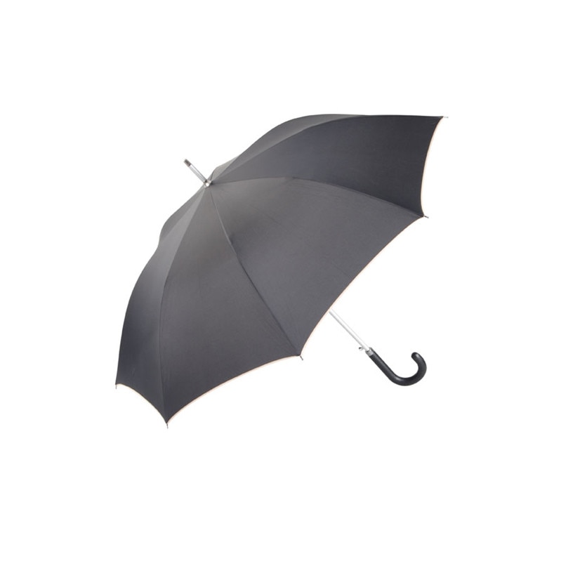 Umbrela Andre Philippe, Cyclone, automata, de culoare neagra, maner din piele ecologica, 8 panele si husa inclusa