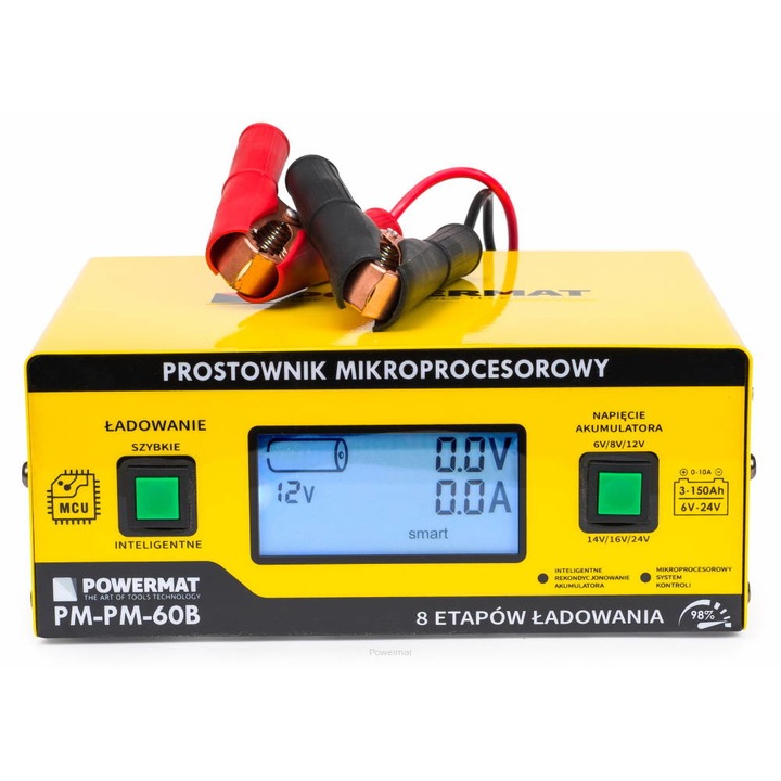 Powermat PM-PM-60B Akkumulátor Töltő, 6 / 24V-os akkumulátorokhoz