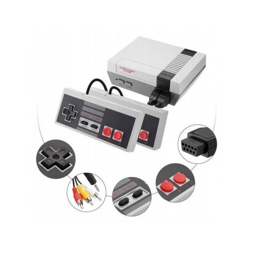Consola jocuri mini, 620 de jocuri retro, AV, gri, Gonga