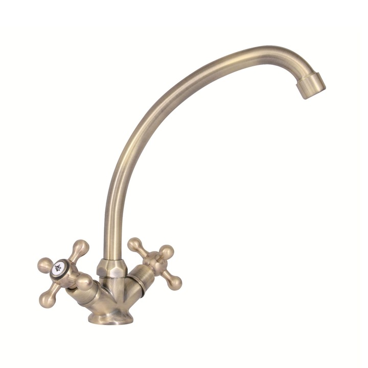 Baterie bucatarie Delinia Mauna, dubla comanda, auriu