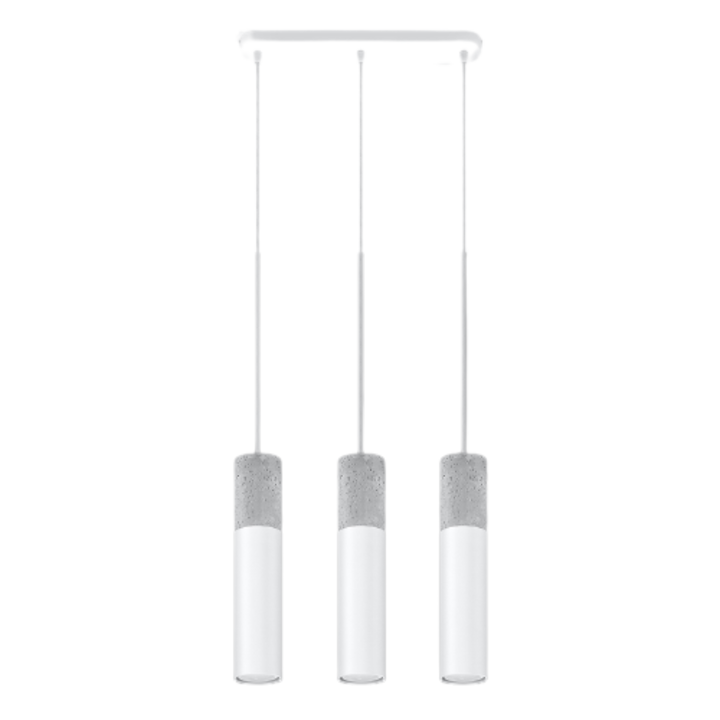 Lampa suspendata Borigio alb/gri otel/beton 3 becuri tub modern de interior