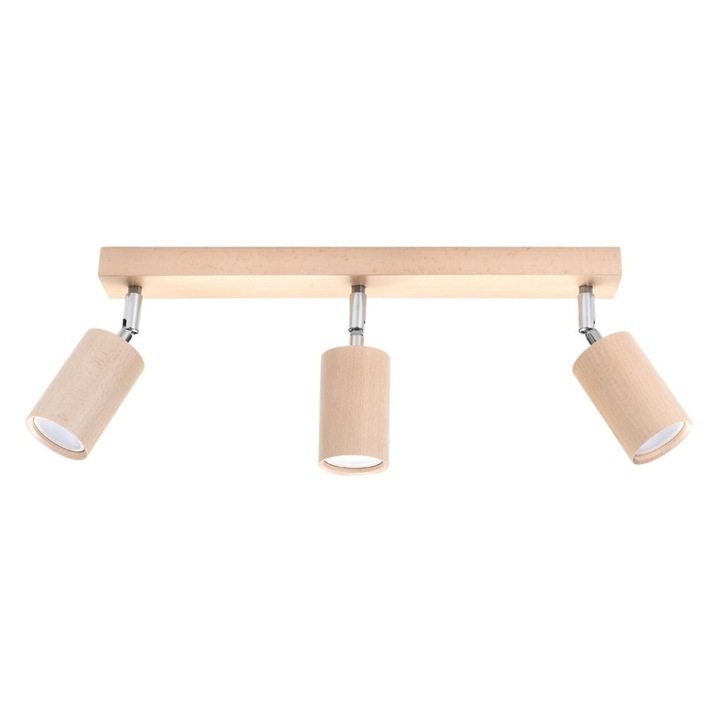 Плафон BERGE 3 GU10 Natural Wood Tube Boho Sollux, Sollux Lighting