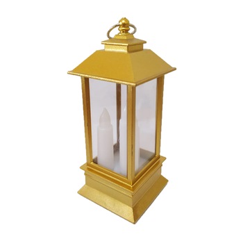 Felinar decorativ de Craciun, 130 x 55 mm, model Lumanare festiva, baterii incluse, Auriu/Alb Felinar decorativ de Craciun, 130 x 55 mm, model Lumanare festiva, baterii incluse, Auriu/Alb