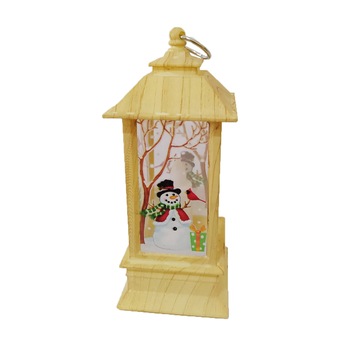 Felinar decorativ de Craciun, 130 x 55 mm, model Om de Zapada, baterii incluse, Crem/Alb Felinar decorativ de Craciun, 130 x 55 mm, model Om de Zapada, baterii incluse, Crem/Alb