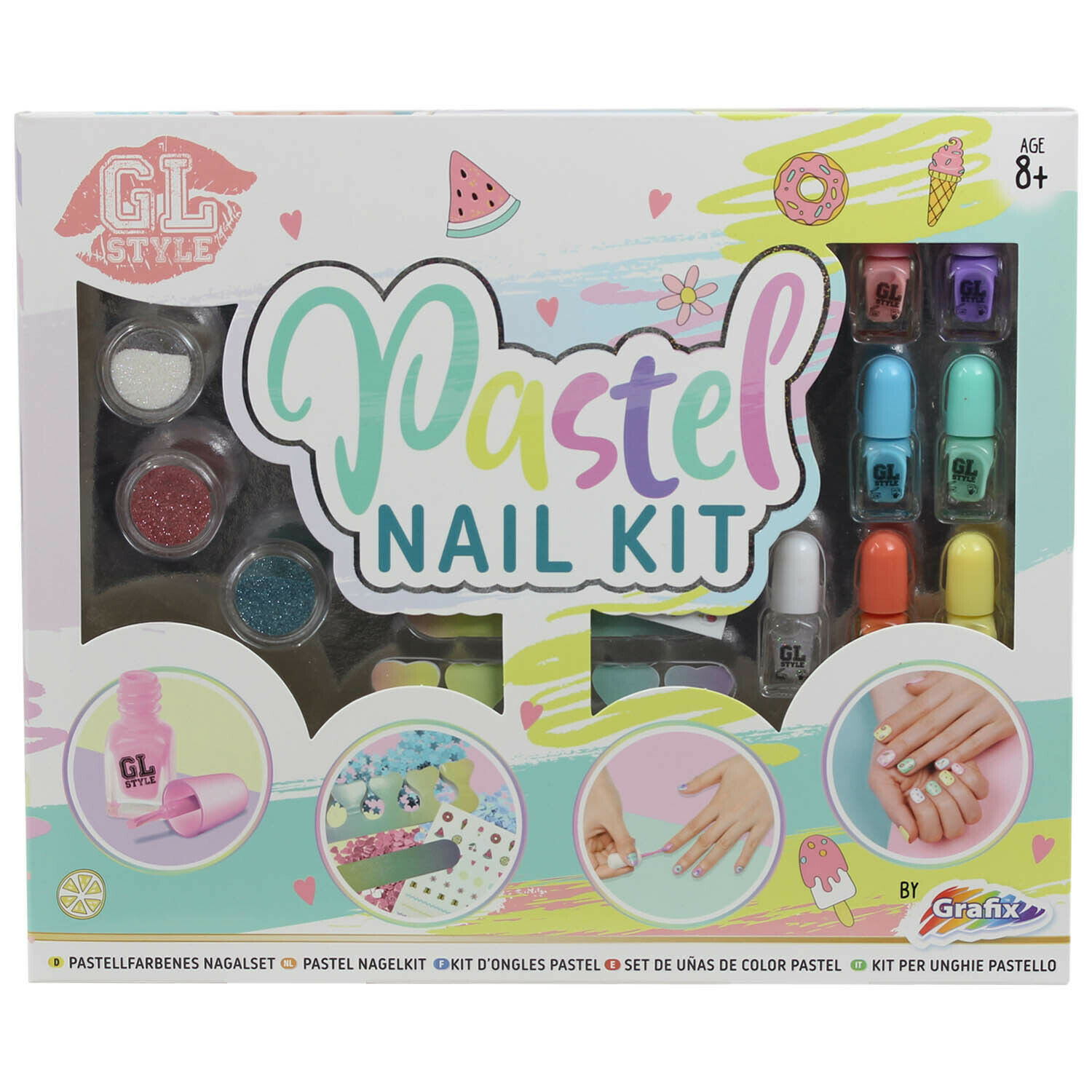 Set de manichiura pentru fetite, Pastel Nail Kit, Grafix, R03-0071-A